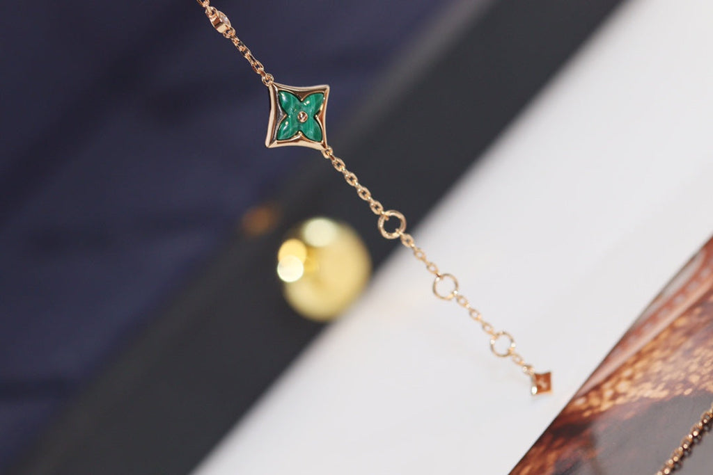 ¡®Imperial¡¯STAR AND SUN 4 MOTIF PINK GOLD MALACHITE BRACELET