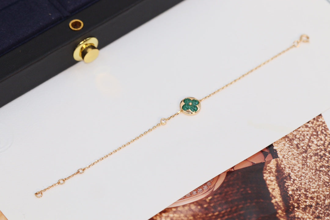 ¡®Imperial¡¯STAR AND SUN 4 MOTIF PINK GOLD MALACHITE BRACELET