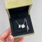 ¡®Imperial¡¯PERLEE DOUBLE PENDANT SILVER DIAMOND NECKLACE