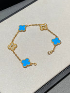 [Imperial]New CLOVER 5 MOTIF BLUE AGATE BRACELET COLLECTION