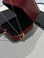 ¡®Imperial¡¯LOVE NECKLACE DOUBLE RING PINK GOLD