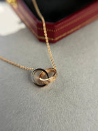 ¡®Imperial¡¯LOVE NECKLACE DOUBLE RING PINK GOLD