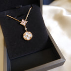 ¡®Imperial¡¯STAR AND SUN WHITE MOP 2 MOTIF PINK GOLD NECKLACE