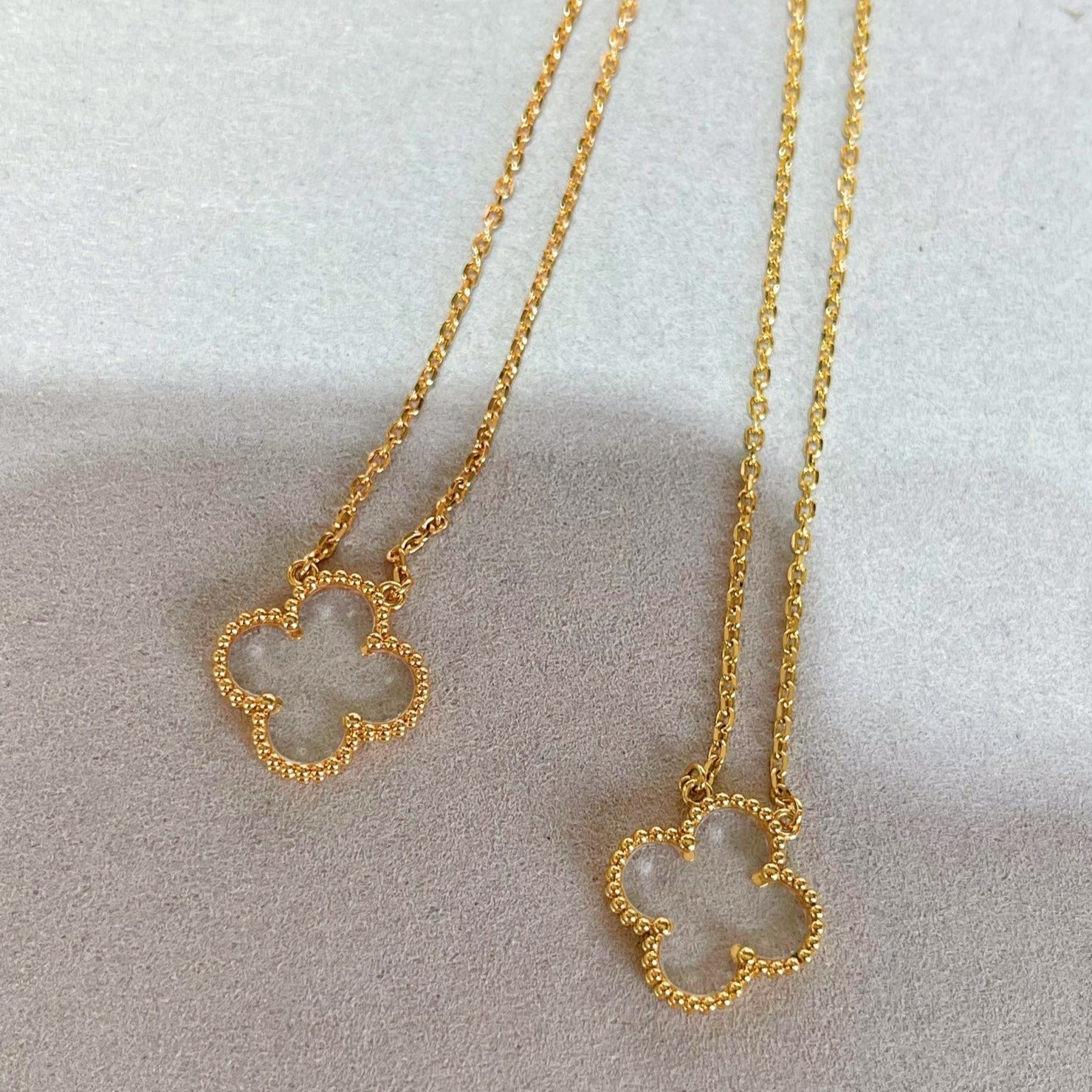 ¡®Imperial¡¯CLOVER ROCK CRYSTAL ROSE GOLD NECKLACE