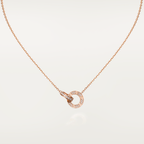 ¡®Imperial¡¯LOVE 7.6MM NECKLACE ROSE GOLD AND SILVER  FULL DIAMOND