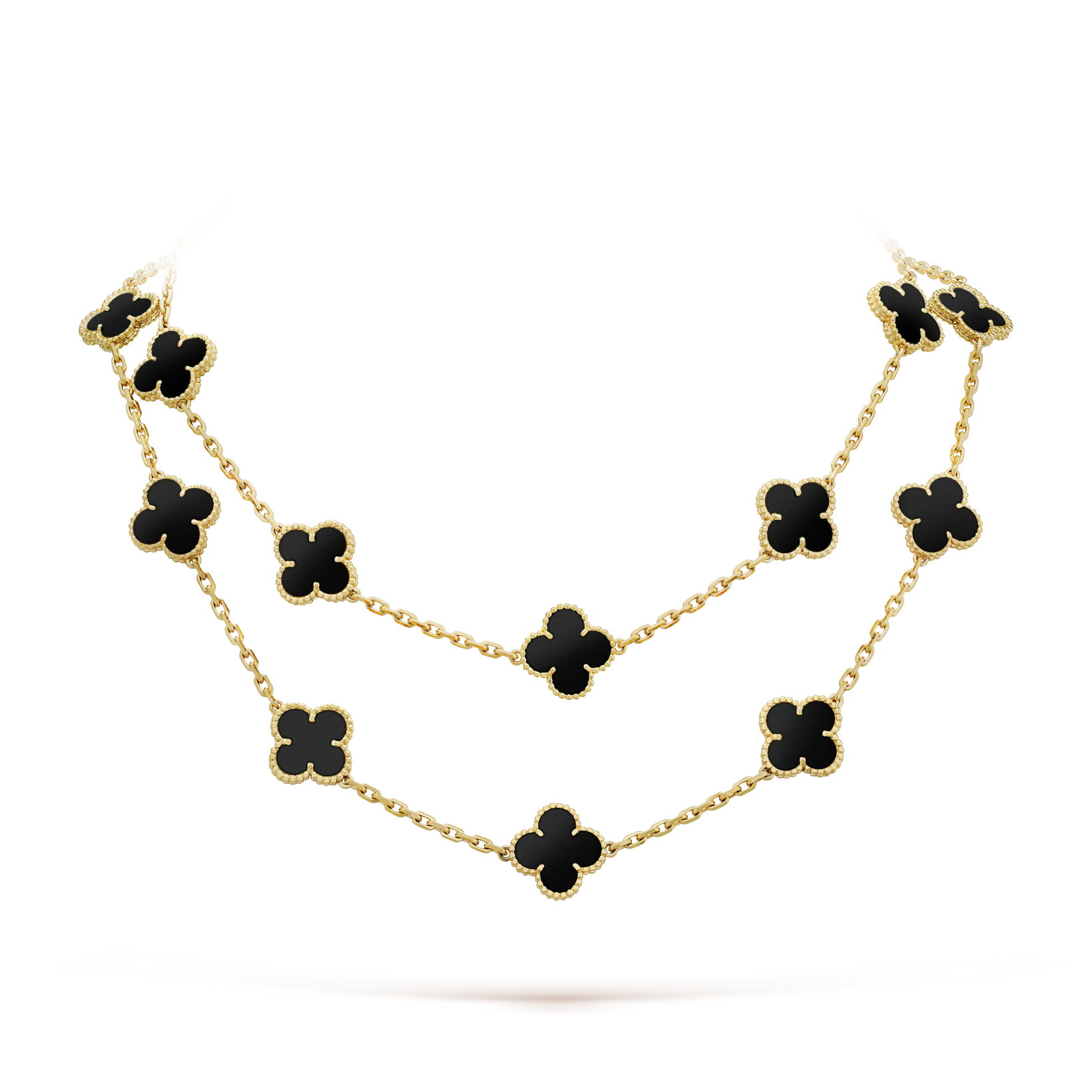 ¡®Imperial¡¯CLOVER 20 MOTIFS ONYX NECKLACE