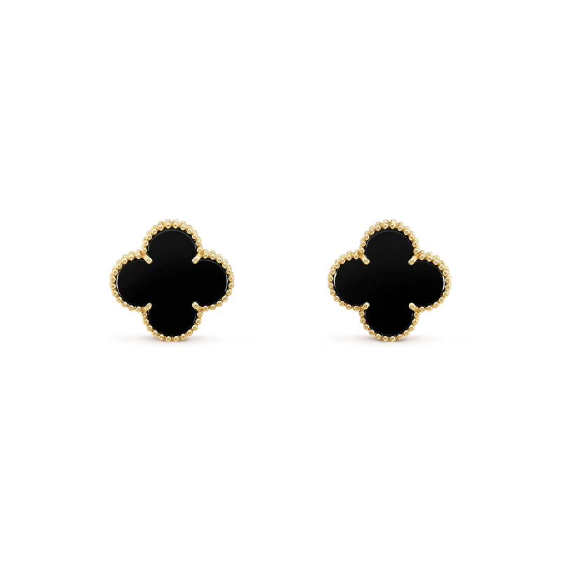 ¡®Imperial¡¯CLOVER MEDIUM 1 MOTIFS  ONYX STUD EARRINGS