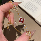 ¡®Imperial¡¯CLOVER 5 MOTIF PINK BLUE RED WHITE BRACELET
