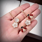 ¡®Imperial¡¯LUCKY LADYBUG WHITE MOP EARRINGS
