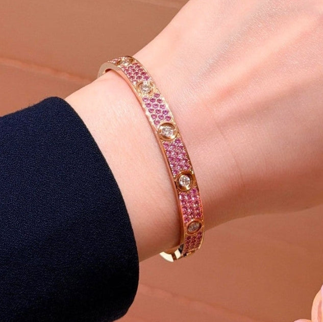 [Imperial] 26 NEW EXCLUSIVE LOVE BRACELETS 6.1MM DIAMOND-PAVED 10 BIG DIAMONDS
