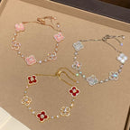 ¡®Imperial¡¯CLOVER 5 MOTIF PINK BLUE RED WHITE BRACELET