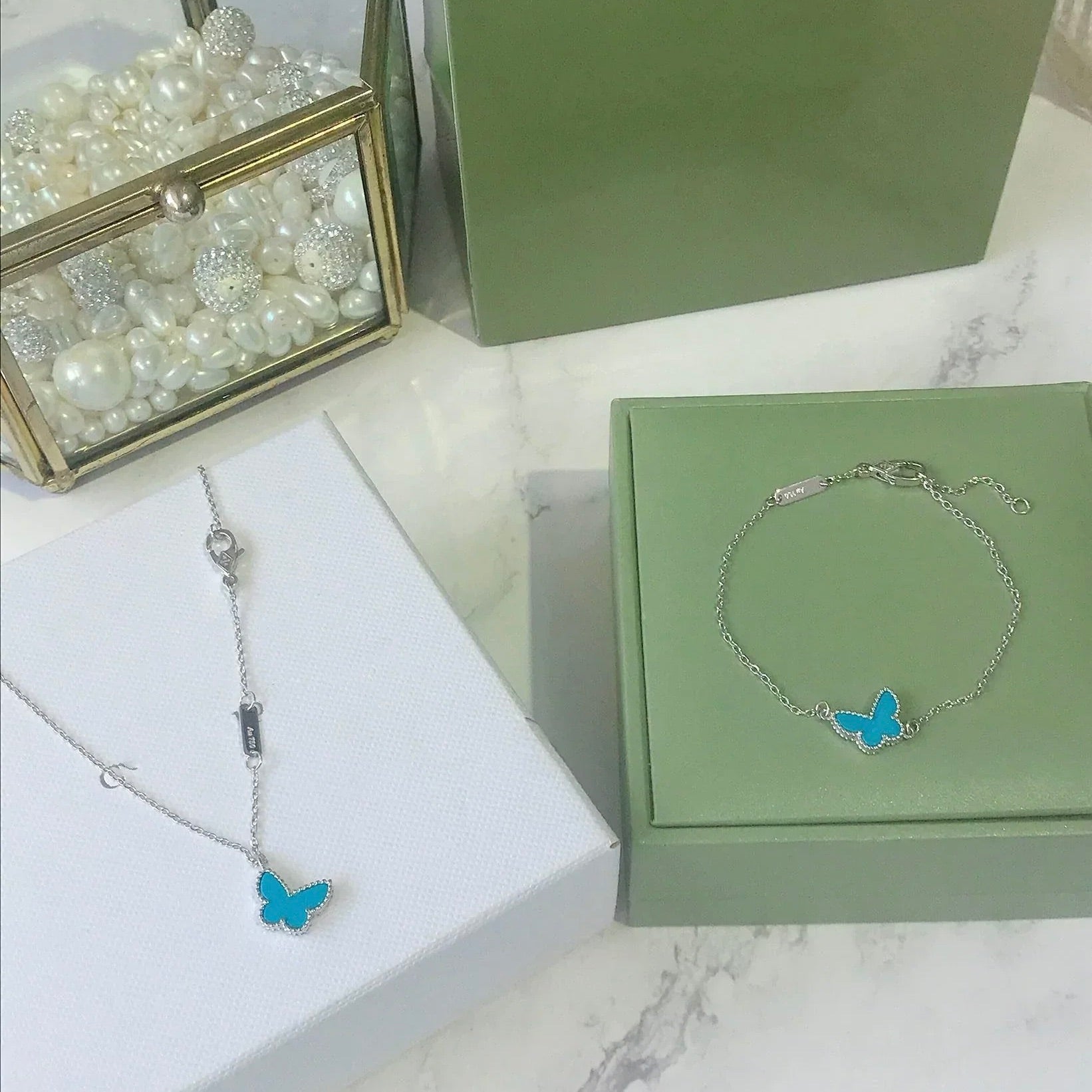 ¡®Imperial¡¯BUTTERFLY TURQUOISE BUTTERFLY BRACELET SILVER