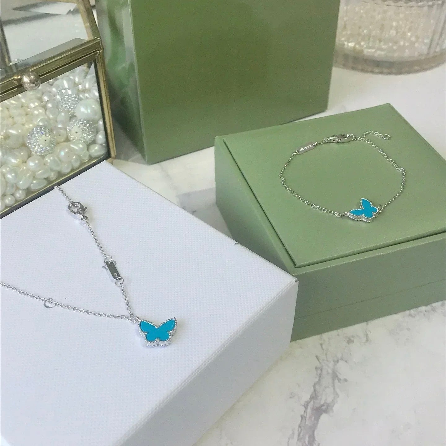 ¡®Imperial¡¯BUTTERFLY TURQUOISE BUTTERFLY BRACELET SILVER