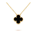 ¡®Imperial¡¯CLOVER 15MM BLACK ONYX SINGLE FLOWER NECKLACE