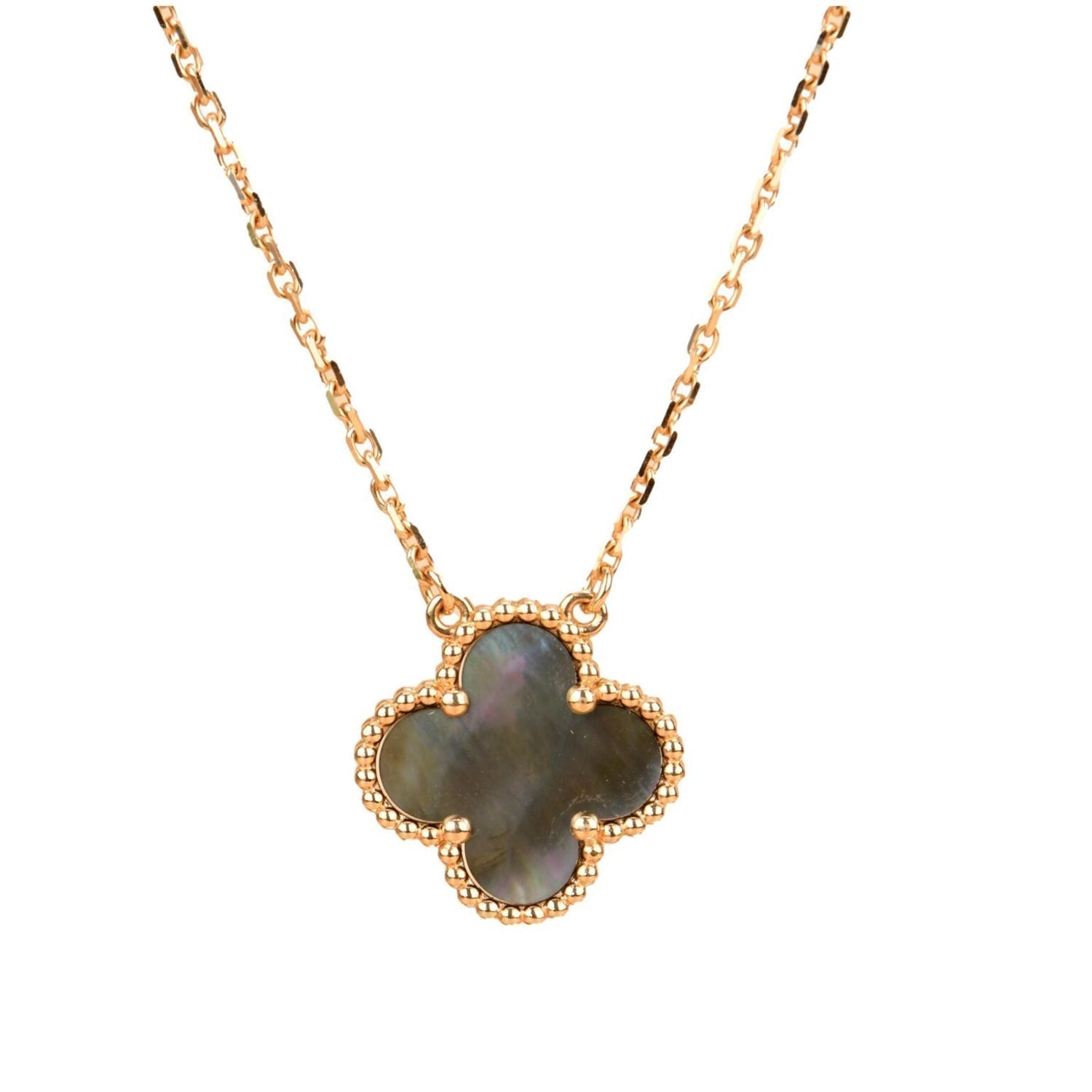 ¡®Imperial¡¯CLOVER 15MM  GRAY MOTHER OF PEARL NECKLACE