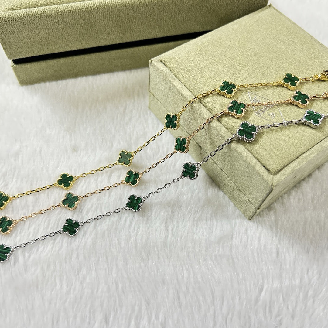 [¡®Imperial¡¯]CLOVER 6 MOTIF MALACHITE BRACELET