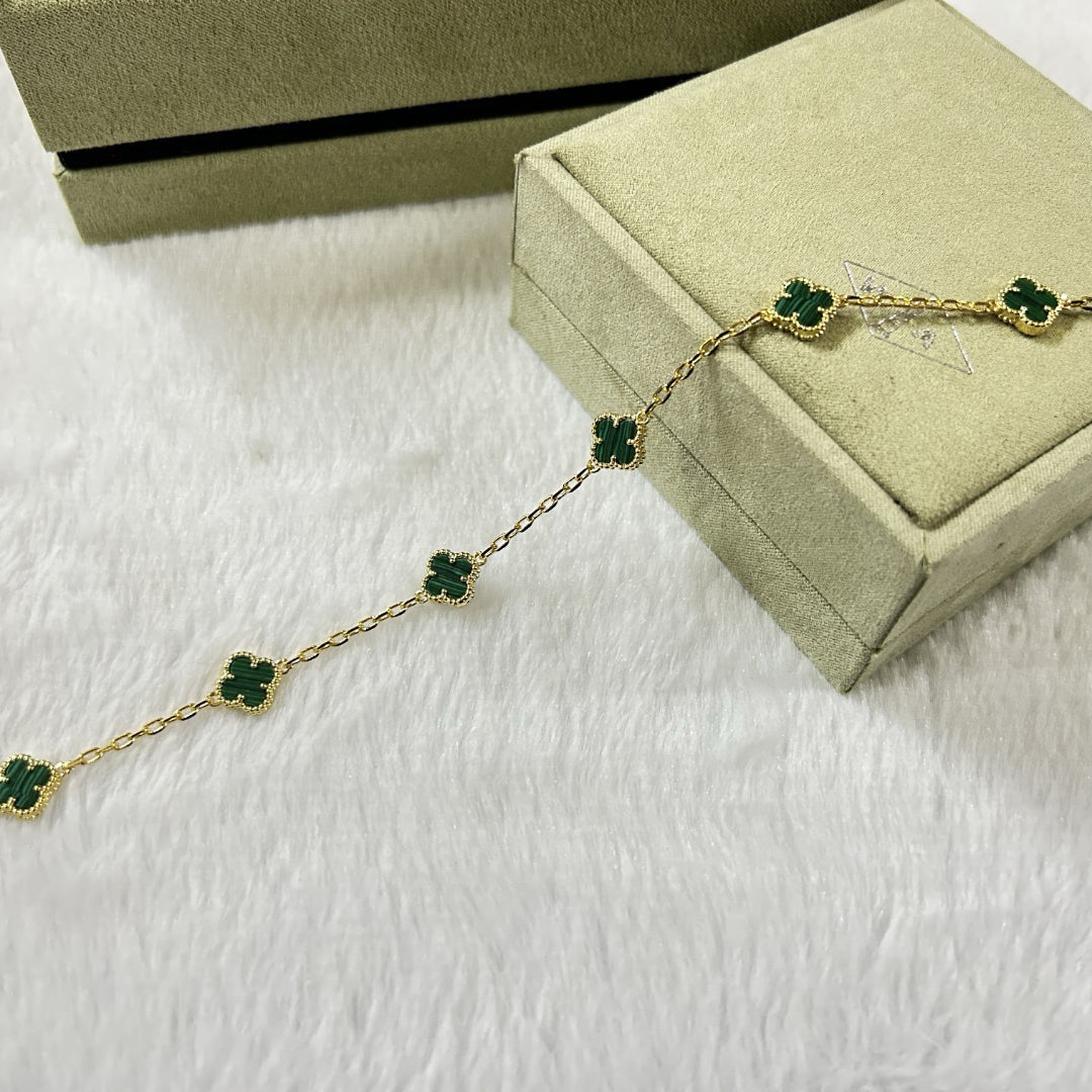 [¡®Imperial¡¯]CLOVER 6 MOTIF MALACHITE BRACELET