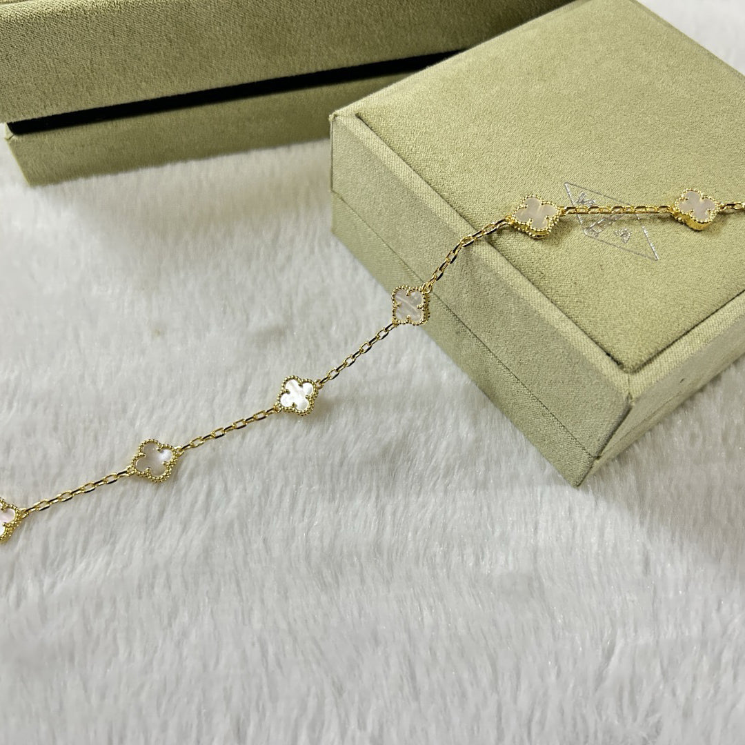 [¡®Imperial¡¯]CLOVER 6 MOTIF WHITE MOP BRACELET