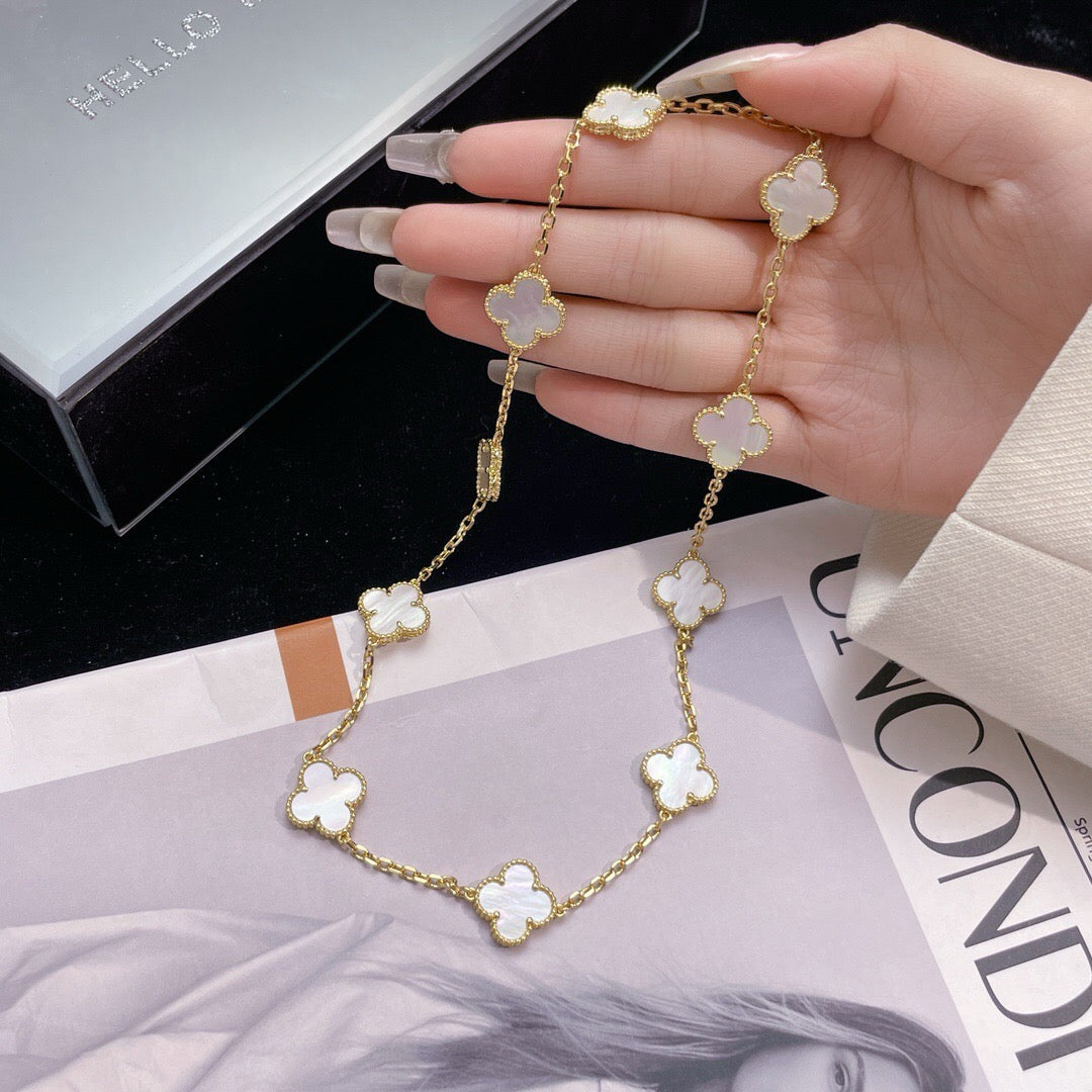 ¡®Imperial¡¯CLOVER 10 MOTIFS WHITE MOTHER OF PEARL NECKLACE