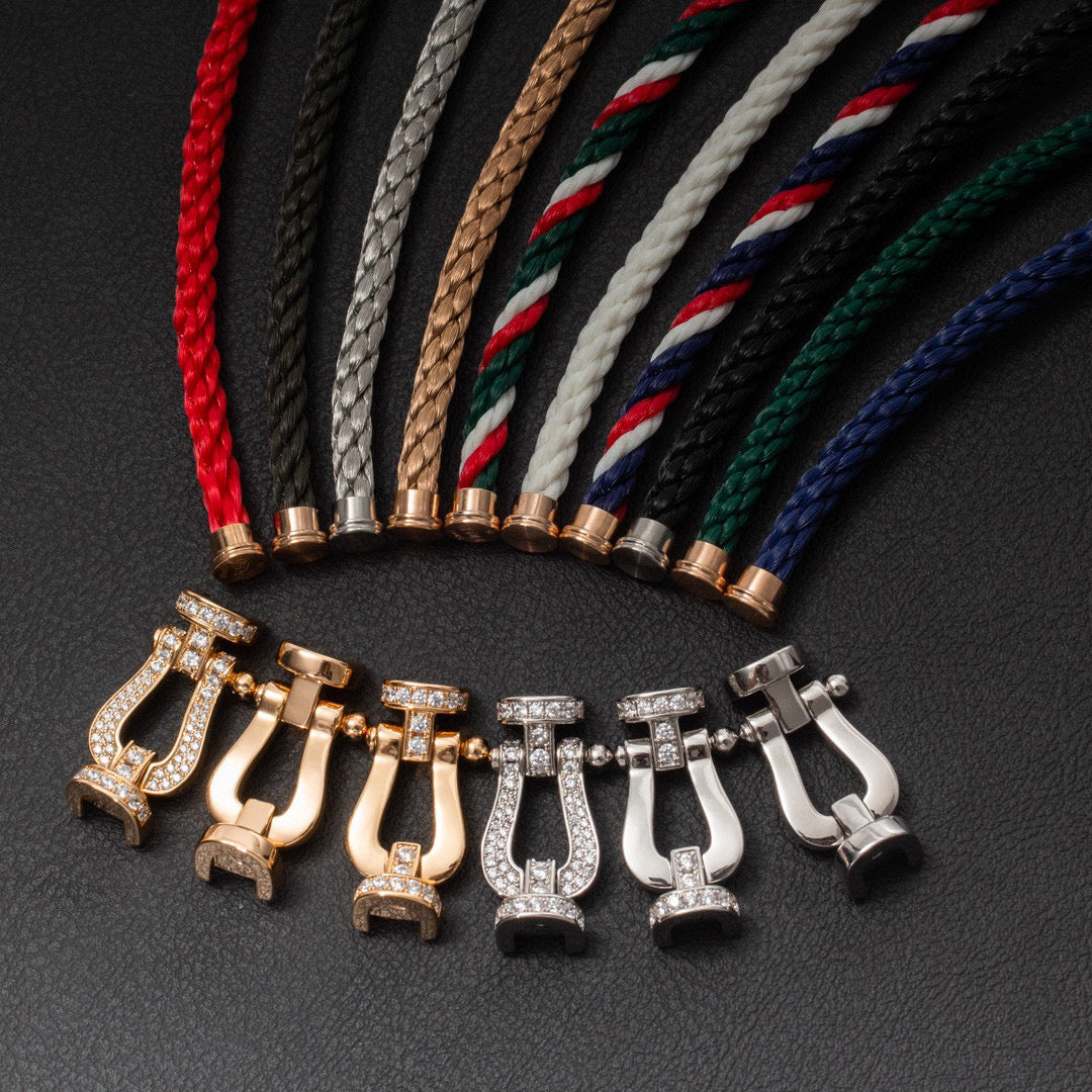 ¡®Imperial¡¯FORCE LARGE HORSESHOE HALF DIAMOND BRACELET GOLD