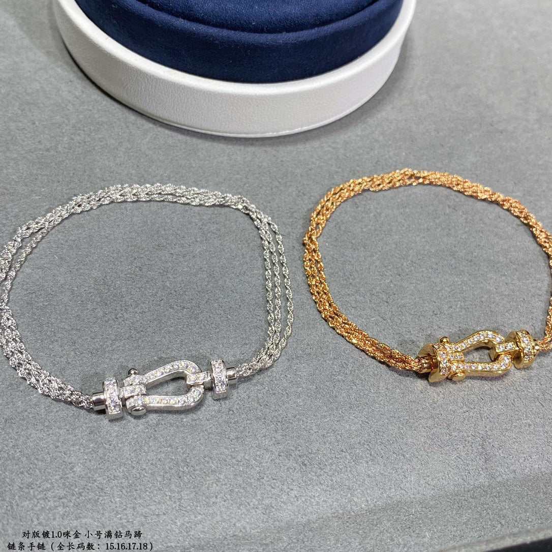 ¡®Imperial¡¯FORCE SMALL HORSESHOE  DIAMOND CHAIN ROPE BRACELET
