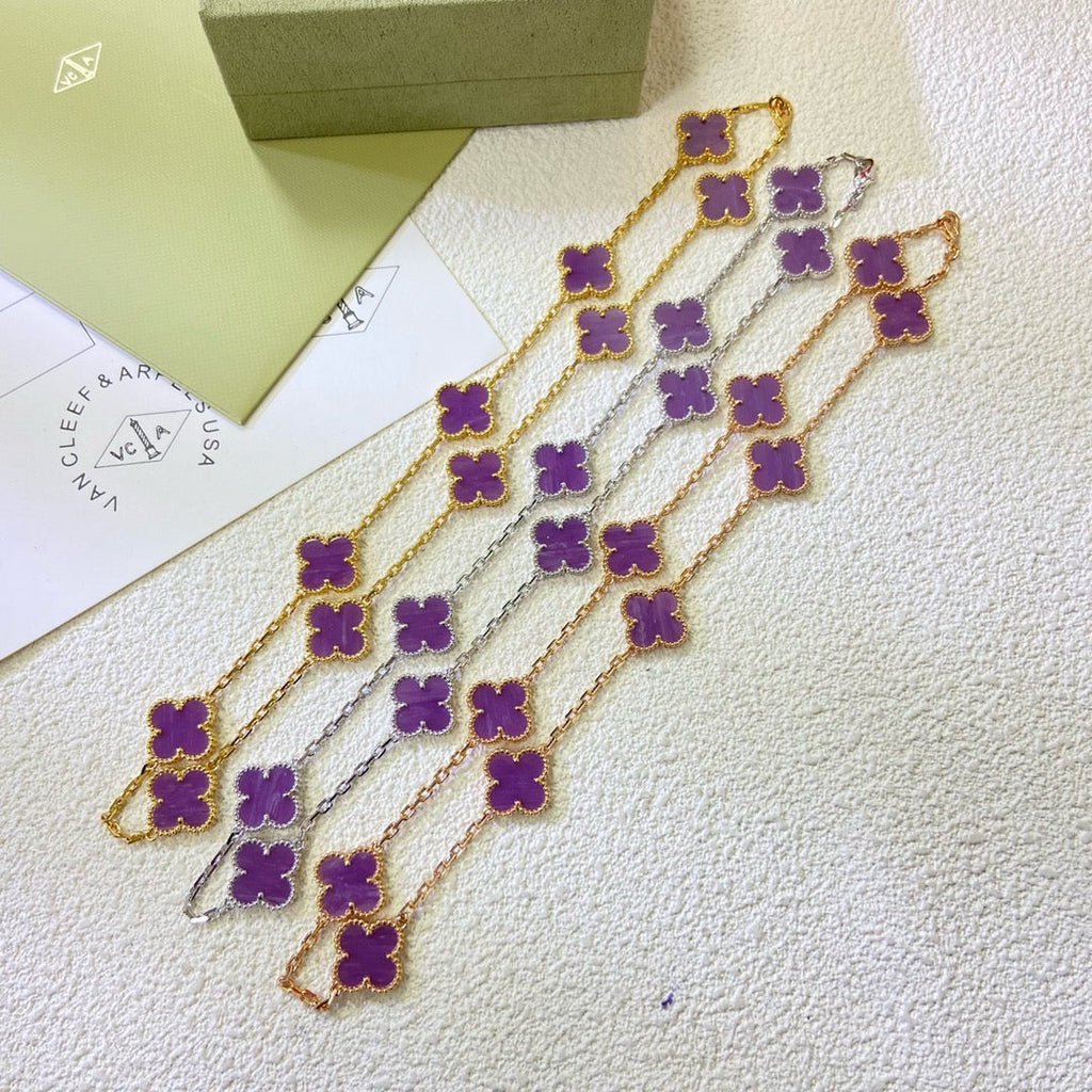 ¡®Imperial¡¯CLOVER 10 MOTIFS  PURPLE VIOLET  NECKLACE