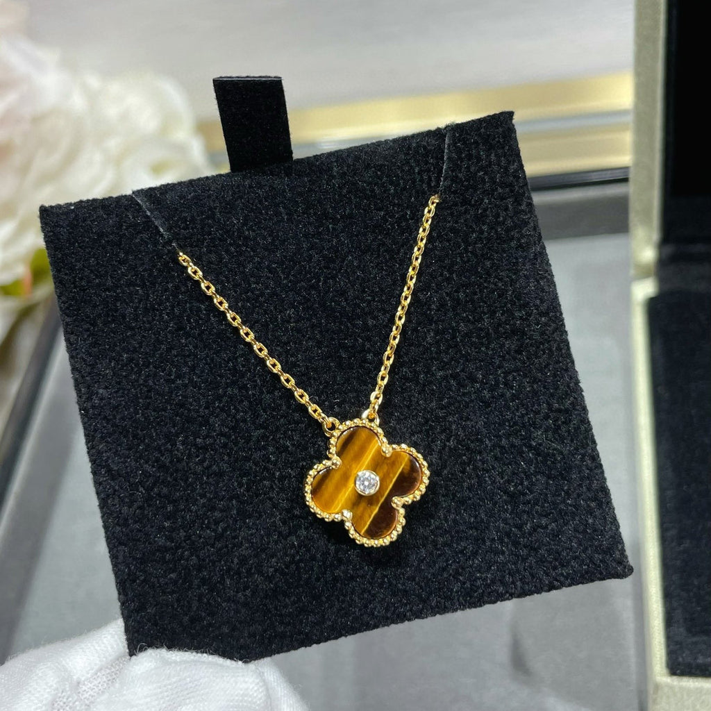 ¡®Imperial¡¯CLOVER 15MM DIAMOND AND YELLOW TIGER'S EYE AGATE necklace