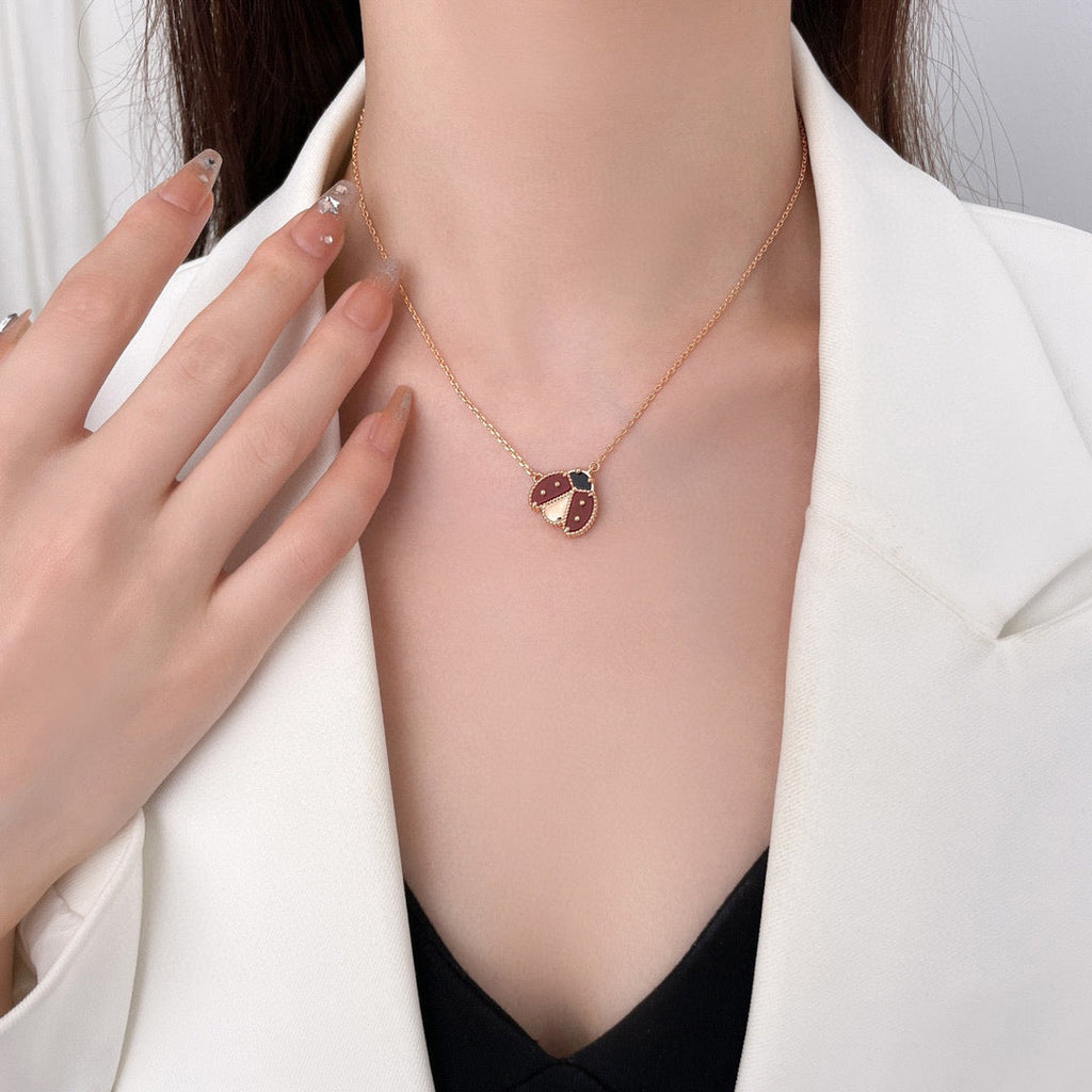 ¡®Imperial¡¯LUCKY  CARNELIANS LADYBUG NECKLACE