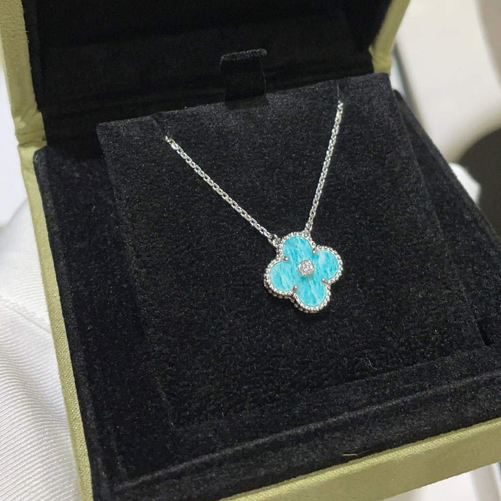 ¡®Imperial¡¯CLOVER 15MM DIAMOND SVRES PORCELAIN  NECKLACE SILVER