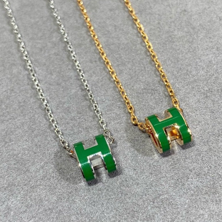 ¡®Imperial¡¯POP H GREEN NECKLACE SILVER AND GOLD