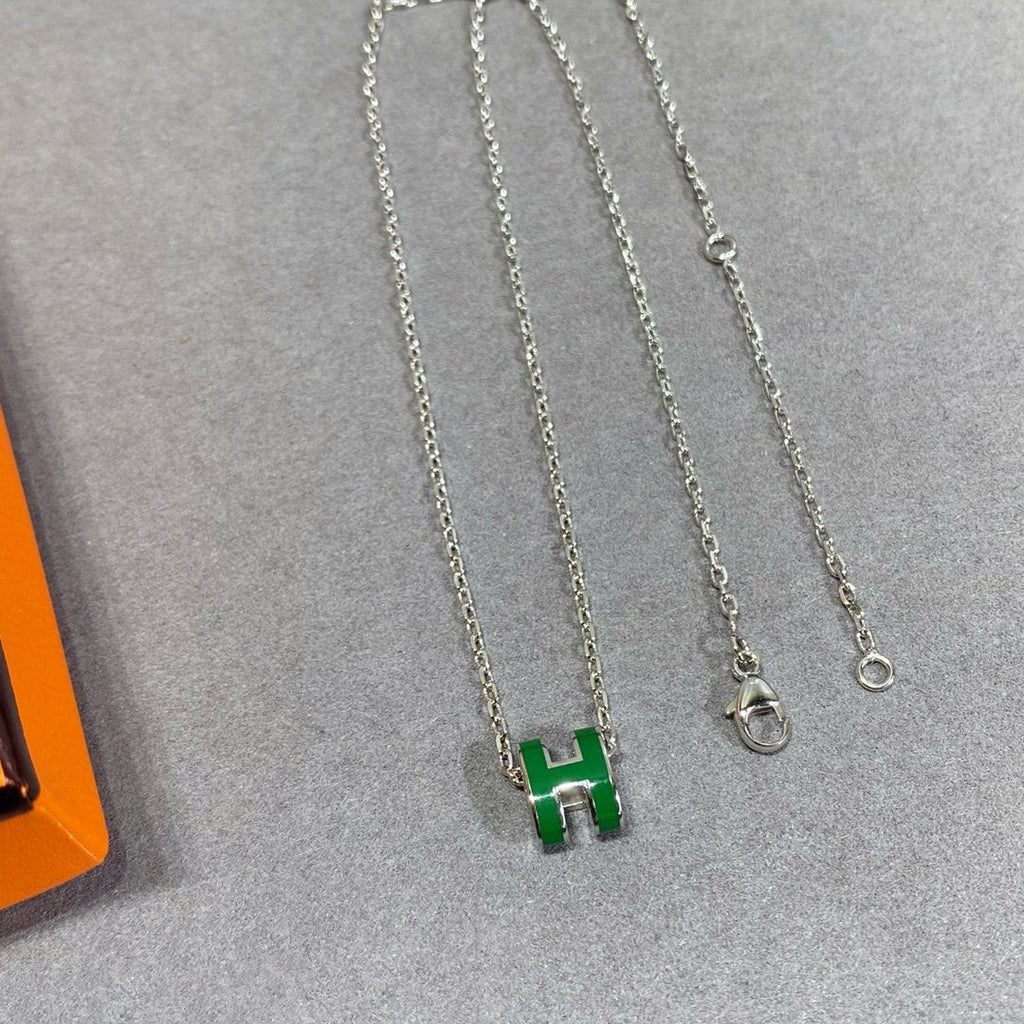 ¡®Imperial¡¯POP H GREEN NECKLACE SILVER AND GOLD