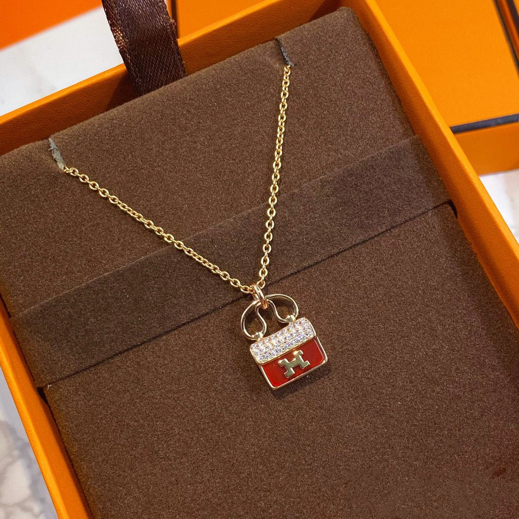 ¡®Imperial¡¯CONSTANCE RED PEDANT PINK GOLD NECKLACE