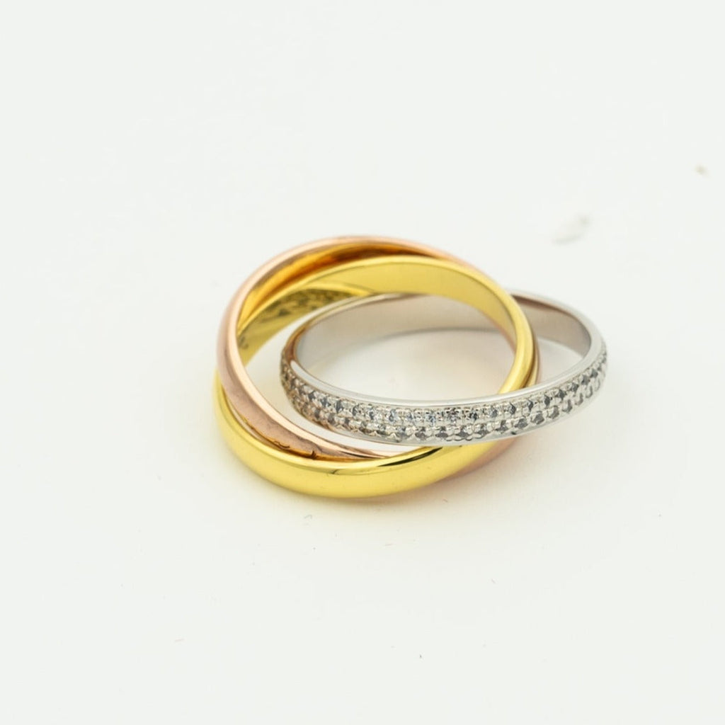¡®Imperial¡¯TRINITY RING GOLD PINK GOLD SILVER DIAMONDS