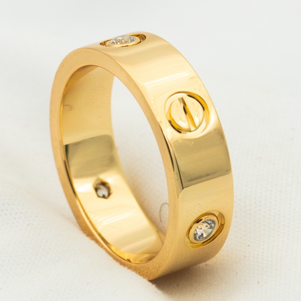 ¡®Imperial¡¯LOVE RING 5.5MM 3 DIAMONDS PINK GOLD
