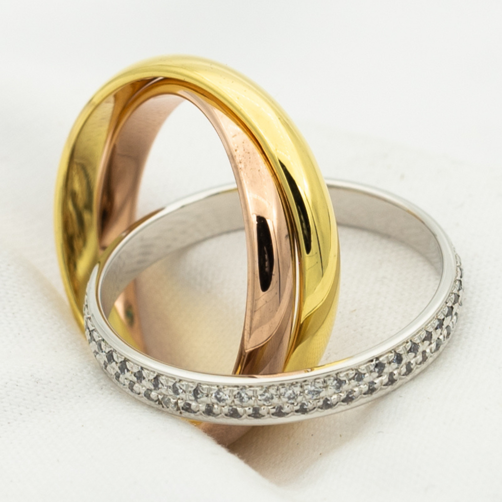 ¡®Imperial¡¯TRINITY RING GOLD PINK GOLD SILVER DIAMONDS
