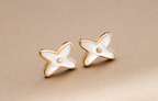¡®Imperial¡¯JEUX DE WHITE MOP PINK GOLD DIAMOND EARRINGS