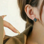 ¡®Imperial¡¯CLOVER MEDIUM 1 MOTIFS  ONYX STUD EARRINGS