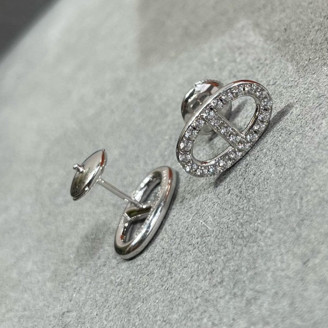 ¡®Imperial¡¯HM FULL DIAMOND PIG NOSE STUD EARRINGS