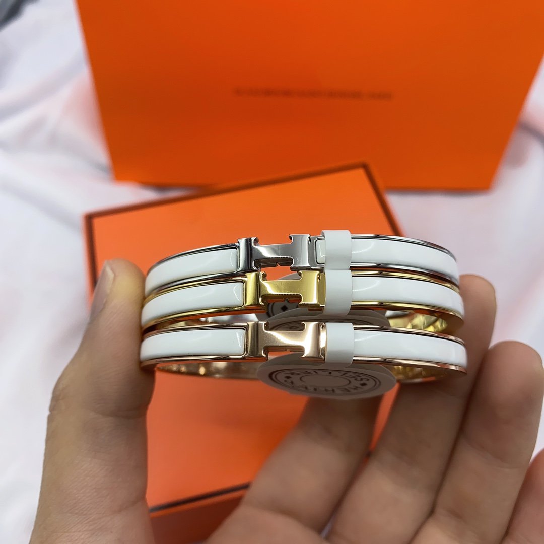 ¡®Imperial¡¯CLASSIC HM CLIC WHITE 8MM ENAMEL BRACELET
