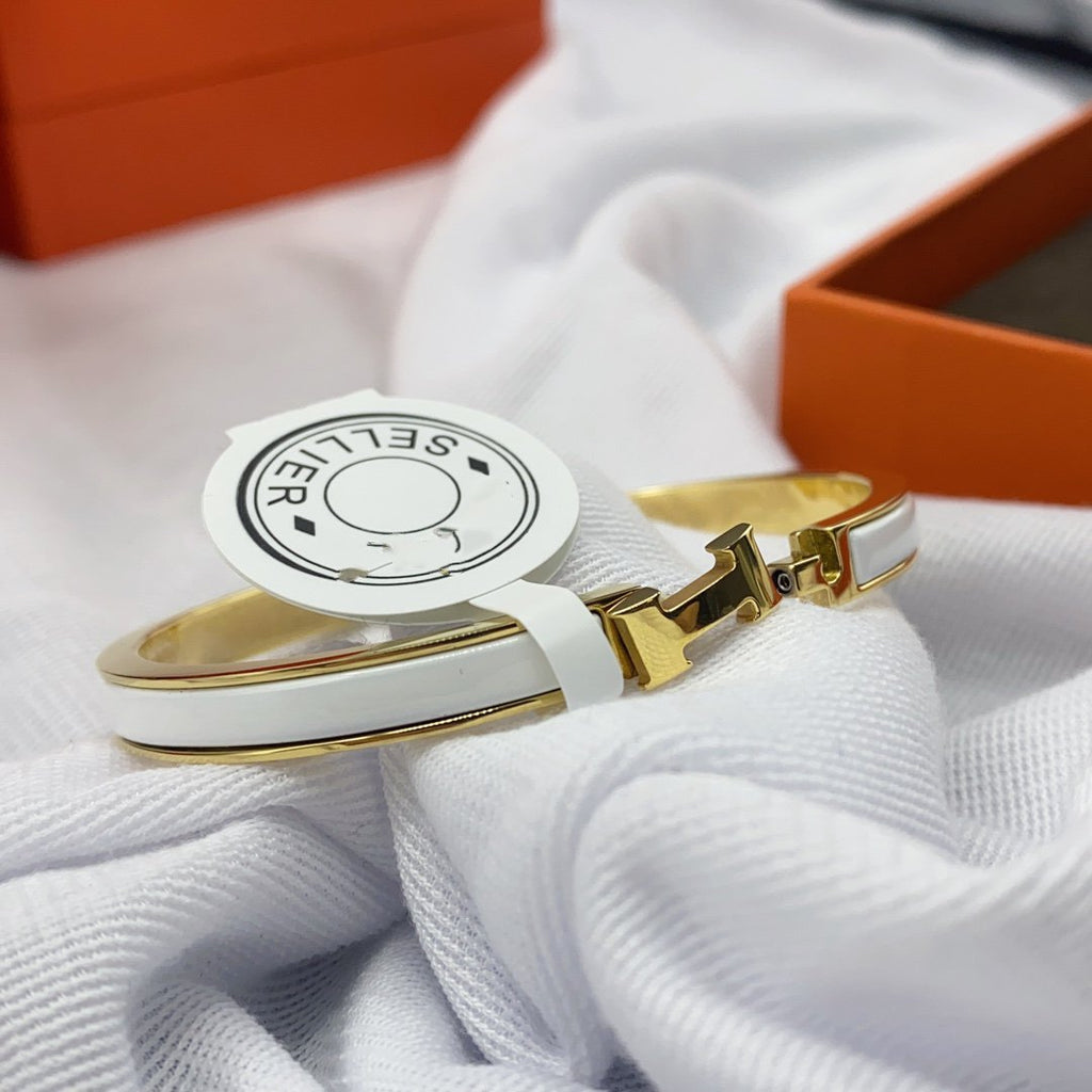 ¡®Imperial¡¯CLASSIC HM CLIC WHITE 8MM ENAMEL BRACELET