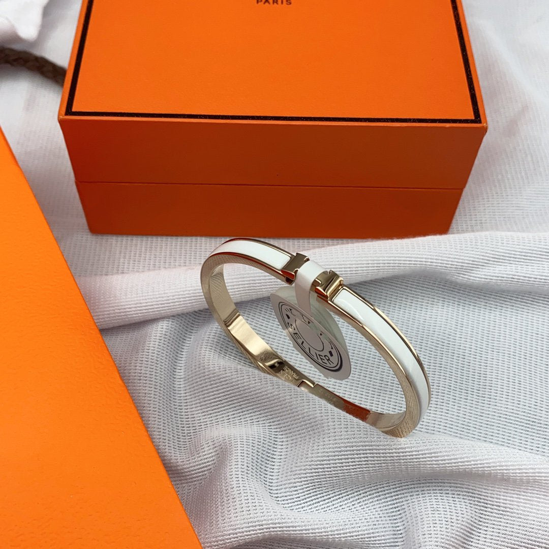 ¡®Imperial¡¯CLASSIC HM CLIC WHITE 8MM ENAMEL BRACELET