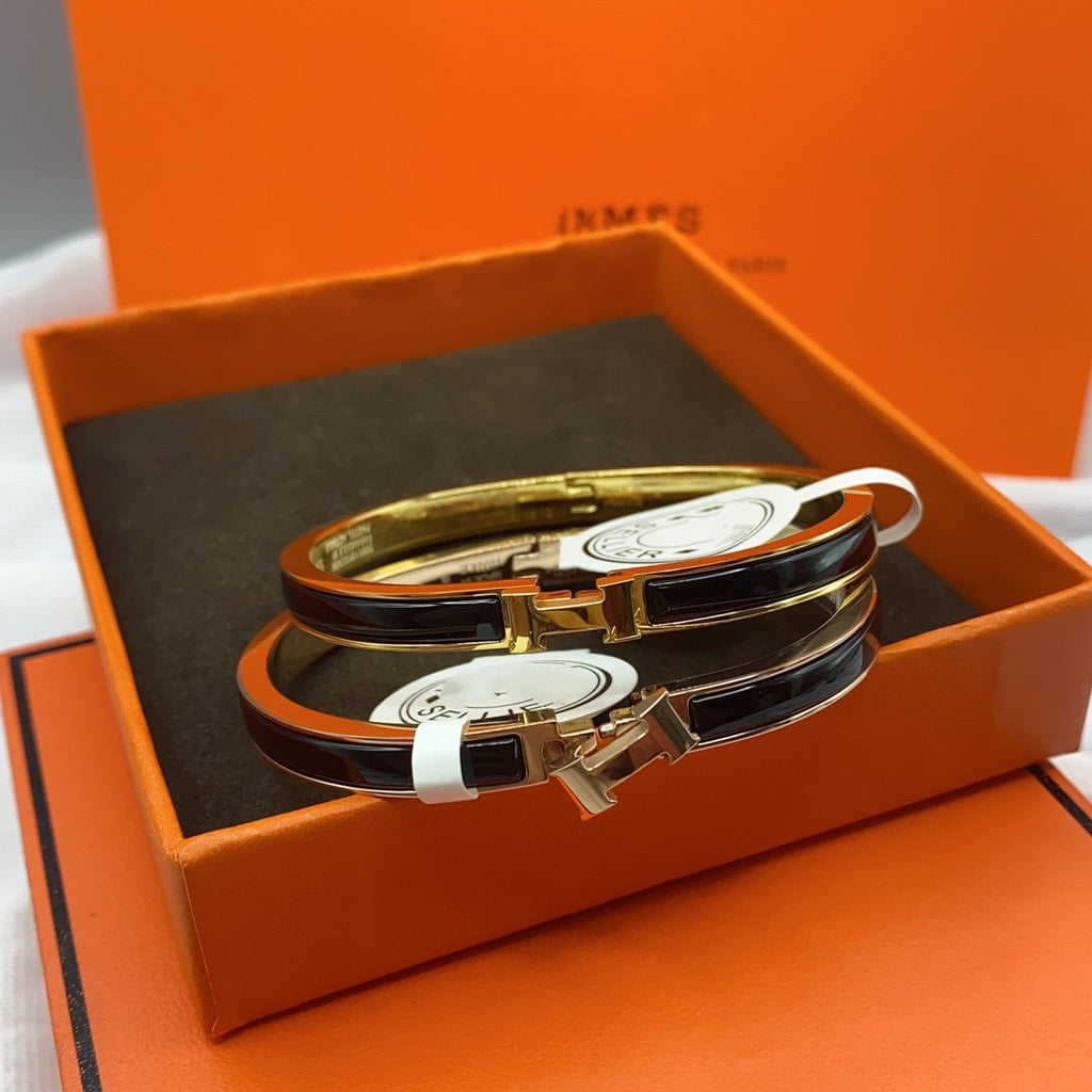 ¡®Imperial¡¯CLASSIC HM CLIC BLACK 8MM ENAMEL BRACELET