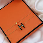¡®Imperial¡¯HM CLIC BLACK ENAMEL GOLD NECKLACE
