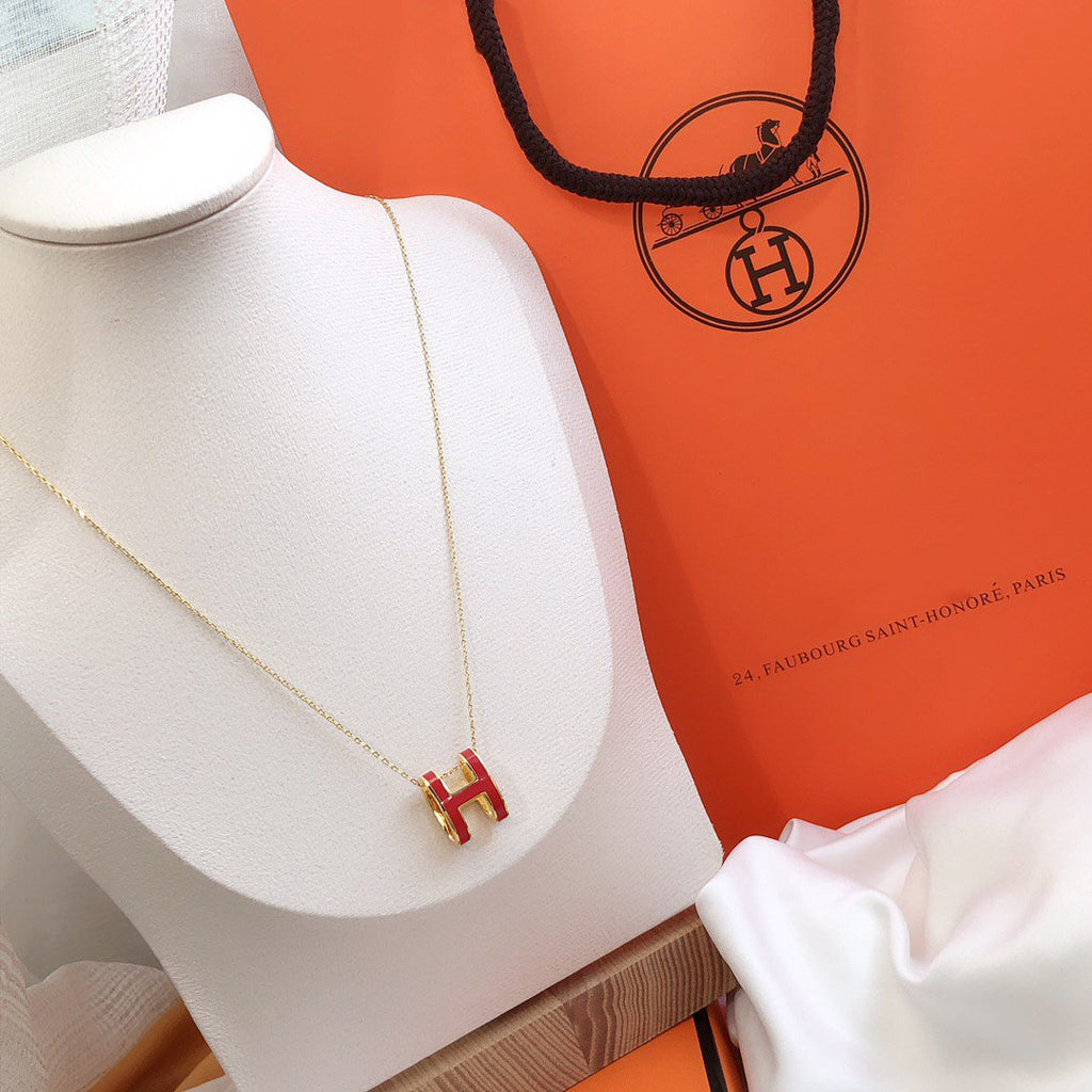 ¡®Imperial¡¯HM CLIC RED ENAMEL GOLD NECKLACE