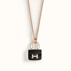 ¡®Imperial¡¯CONSTANCE BLACK PEDANT PINK GOLD NECKLACE