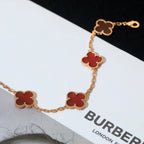 [Imperial]New  CLOVER 5 MOTIF RED CORNELIAN BRACELET COLLECTION