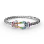 ¡®Imperial¡¯FORC LARGE HORSESHOE  COLORED DIAMOND BRACELET SILVER