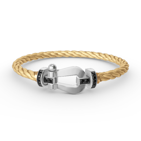 ¡®Imperial¡¯FORCE LARGE HORSESHOE BLACK DIAMOND BRACELET SILVER
