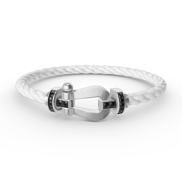 ¡®Imperial¡¯FORCE LARGE HORSESHOE BLACK DIAMOND BRACELET SILVER