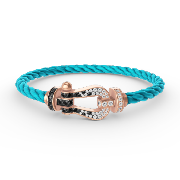 ¡®Imperial¡¯FORCE LARGE HORSESHOE BLACK WHITE DIAMOND BRACELET ROSE GOLD